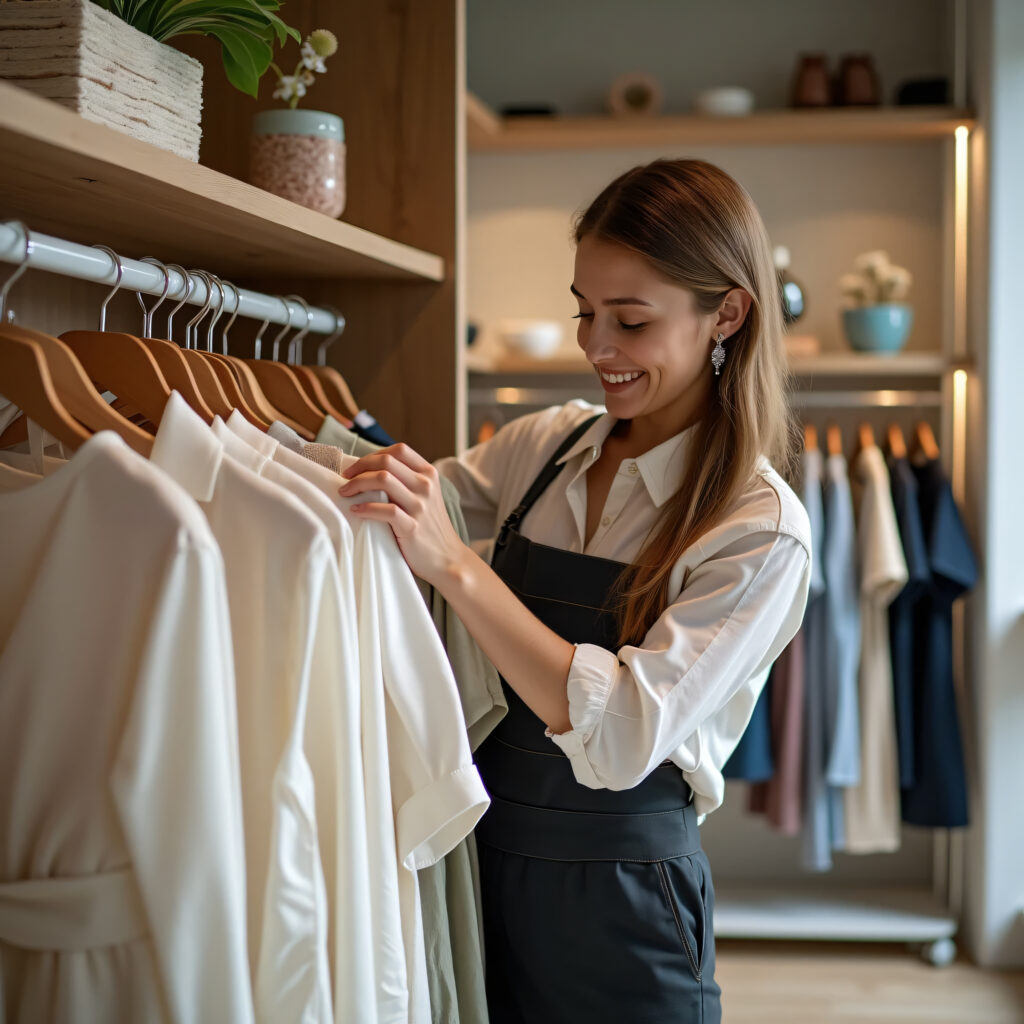 Woman working in retail